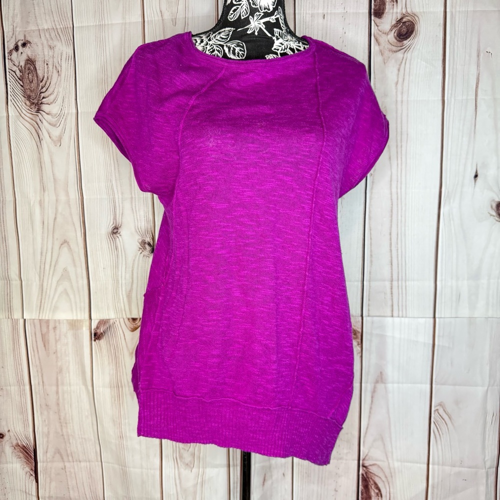 Eileen Fisher Organic Cotton Linen magenta Tunic